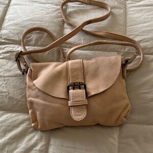We The Free Blush Tan Leather Crossbody with Buckle
